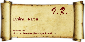 Ivány Rita névjegykártya
