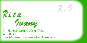 rita ivany business card